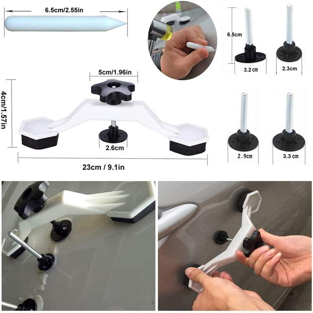 gliston 45pcs paintless dent repair tool dent puller, side view