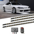 LEDGlow 4pc White LED Flexible Car Slimline Underbody Underglow Accent Neon Lighting Kit - 4 Unique Patterns - Water Resistant, Low Profile Light Tubes - Includes Control Box & Remote