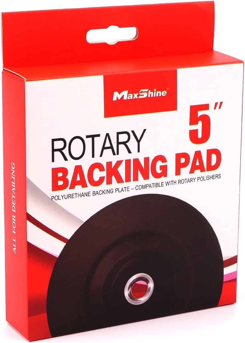 Maxshine 5” Universal Rotary Backing Pad – 125mm Hook & Loop Polishing Plate with 5/8” Thread – Professional Car Detailing Accessory for Sanding, Buffing, Polishing, Paint Correction & Glossy Finish