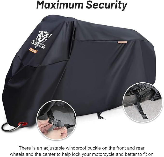 XYZCTEM Motorcycle Cover -Waterproof Outdoor Storage Bag, Made of Oxford - Image 4