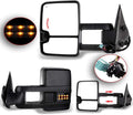 A Pair Heated Towing Mirrors Fits 2003-2006 for Chevy for GMC Sierra Pickup Yukon XL Yukon Denali Cadillac Escalade All Model, Power Adjusted View Mirror with LED Turn Signal Light