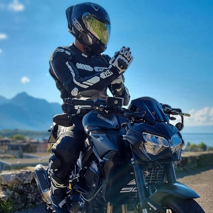 Harssidanzar Breathable Leather Motorcycle Gloves Touchscreen - Image 2