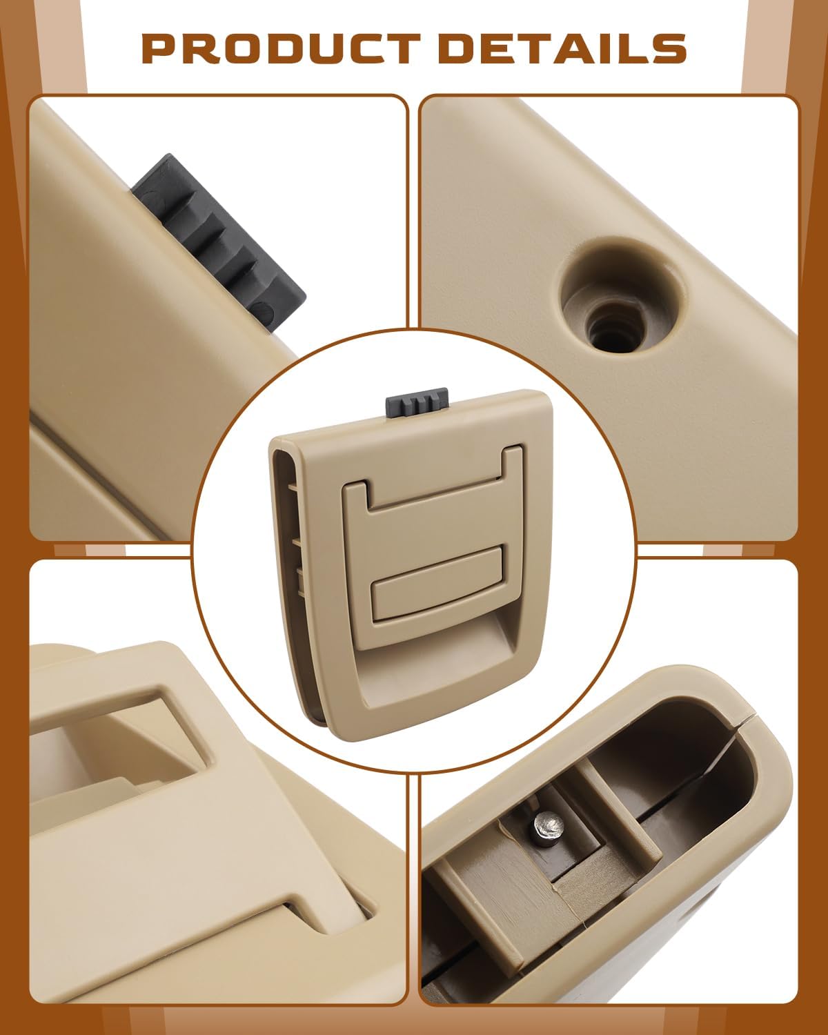 Rear Trunk Floor Mat Handle 51479120283 Fit for BMW X5 E70/F15 2006-2018 for X6 E71/F16 2007-2019 Repalcement Without Locking Function, Beige