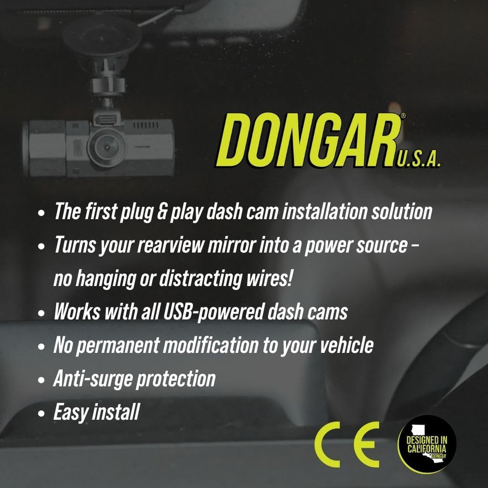 Dongar Dashcam Power Adapter (5-pin Type F) for Select Ford Vehicles. Compati...