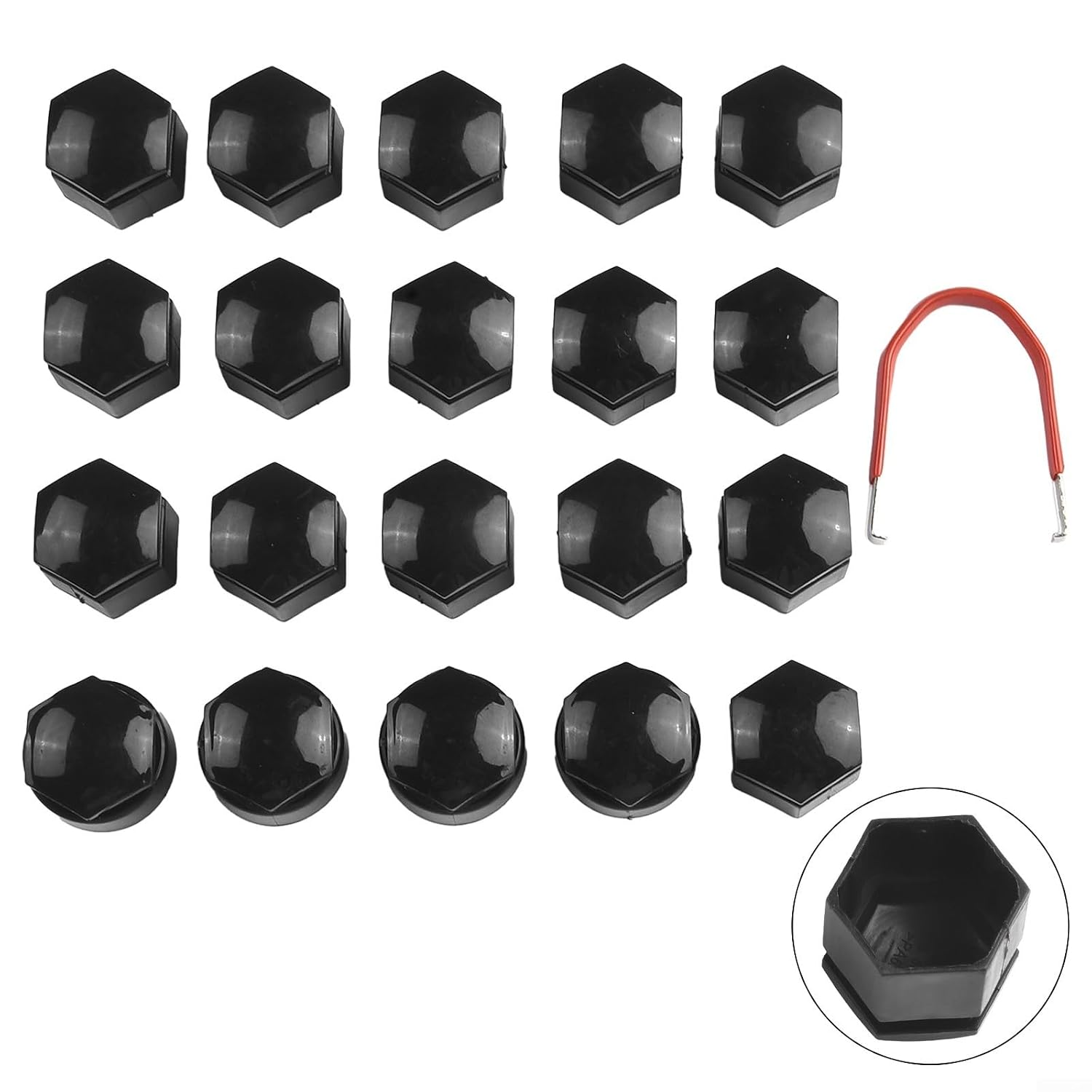 20 PCS Wheel Lug Nut Covers 19Mm for Vauxhall Astra J K for Mokka for Insignia B for Zafira C for MERIVA Black Plastic Cap Set with Removal Tool Suitable for 19MM Wheel Bolts Matte Finish DIY Install