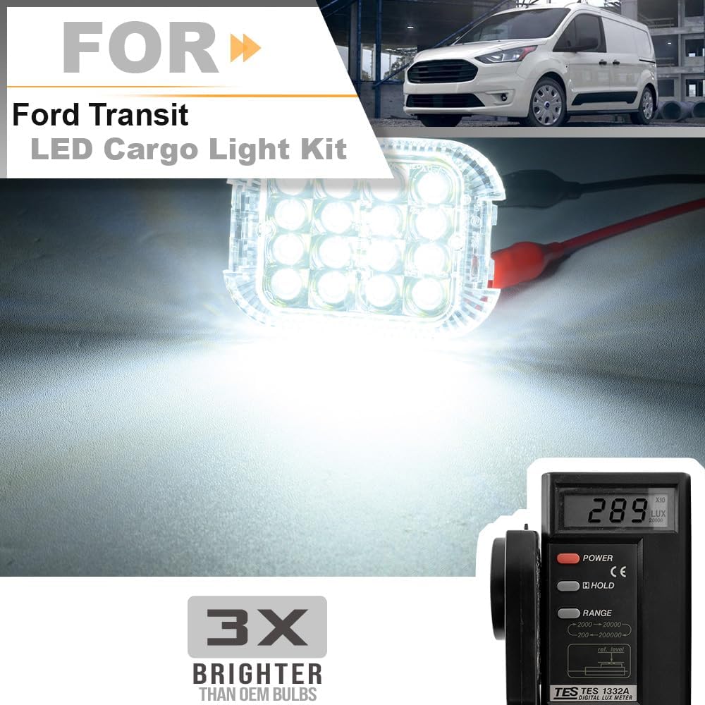 LED Interior Cabin Courtesy Cargo Load Space Area Dome Light for 2015+ Ford Transit Cargo Van Camper DIY Conversion LED Rear Truck Bed Cargo Light with Harness Wiring