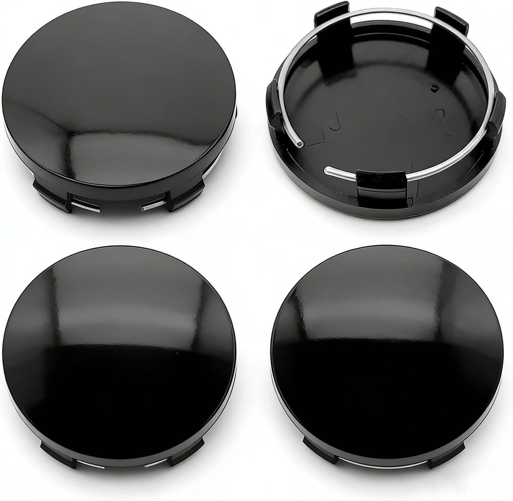 4 PCS Car Wheel Center Hub Cover, ABS Snap-in Wheel Center Protective Cover, 60 MM Outer 56 MM Inner Diameter Rim Hub Caps, Universal for Most Cars (Black)
