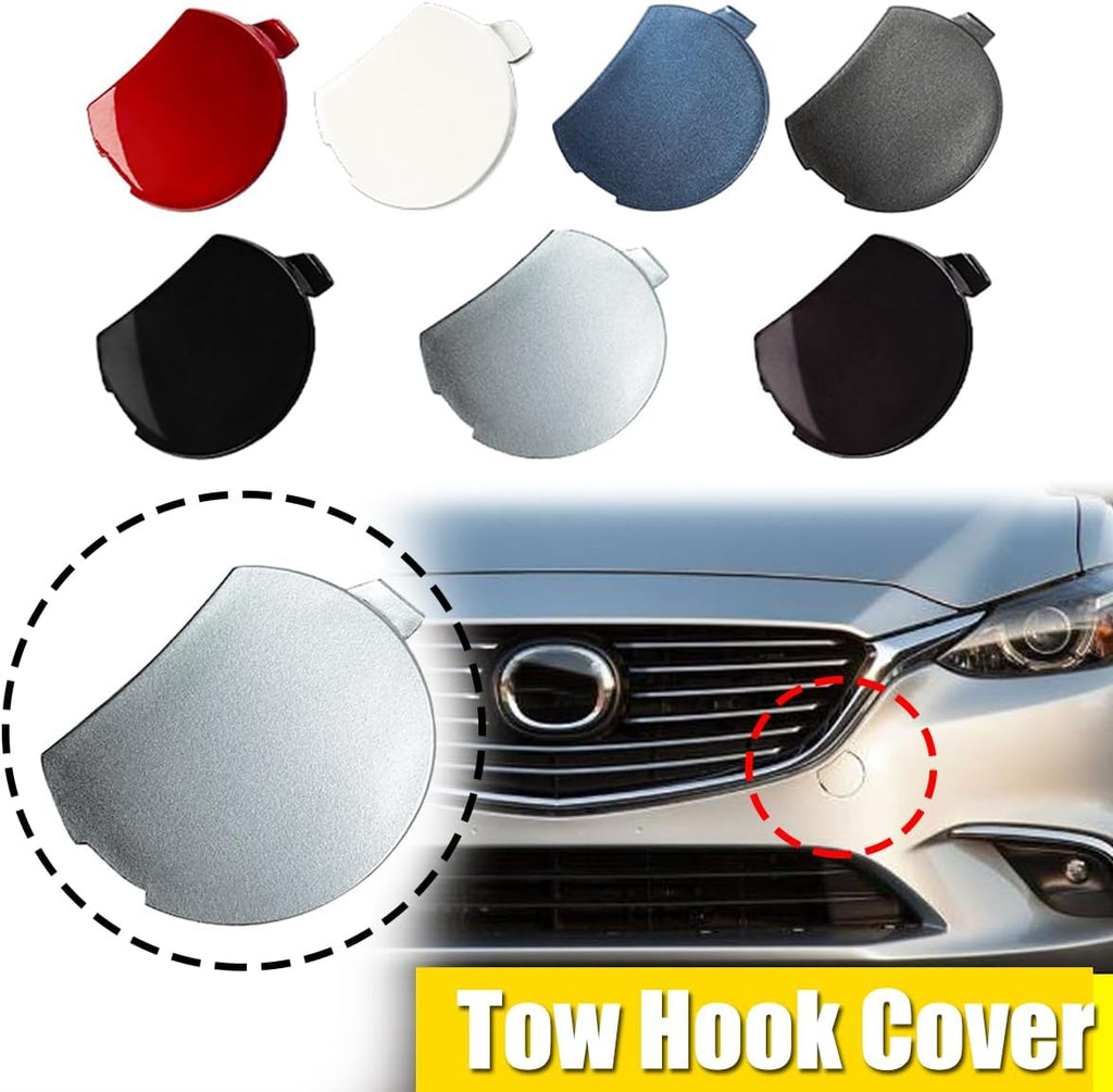 Front Bumper Towing Tow Hook Hole Eye Cover Cap for Mazda 6 Atenza 2017 2018 GW2F-50-A11 (Black)