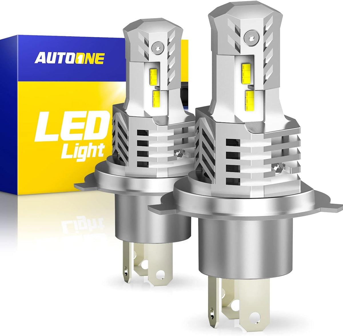 AUTOONE 9003/H4/HB2 Bulbs LED Super Bright, 6000K White H4 Fog Lights Halogen