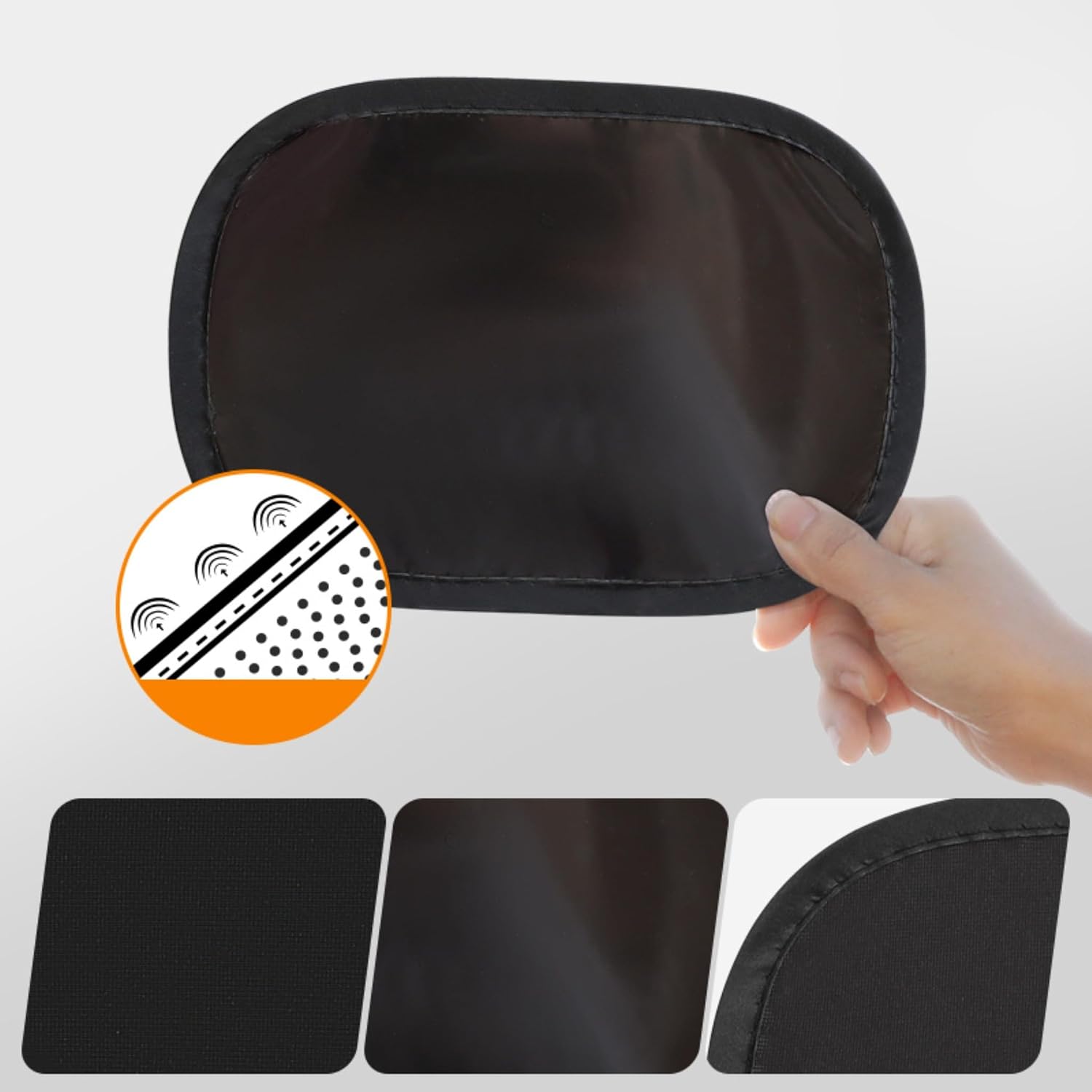 2-Pack Mini Car Window Shade - Static Cling Sunshade Film for Driver Side - Reusable No Trace Glare Blocker - Safe Driving Auto Accessories for Summer, Windshield Sun Shade