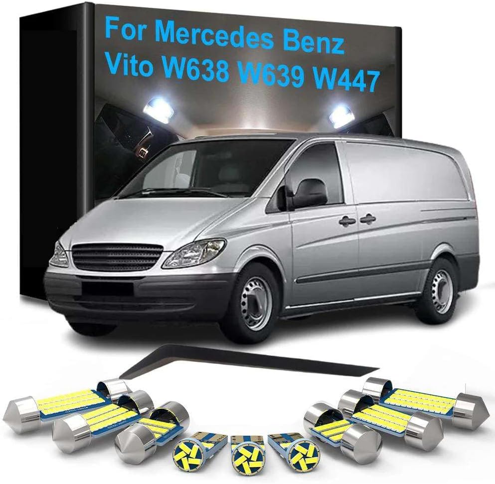 LED Interior Map Dome Reading Trunk Glove Box Lamp Lights, for Benz Vito W638 W639 W447 1996-2018 Car Accessories