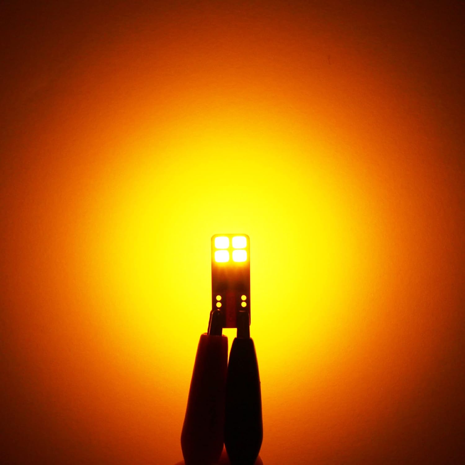 PHINLION Super Bright Miniature Wedge T10 168 194 2825 2827 12396 LED Bulbs for Car Interior Dome Map Side Marker Parking Lights, Amber Yellow (10 Pack)