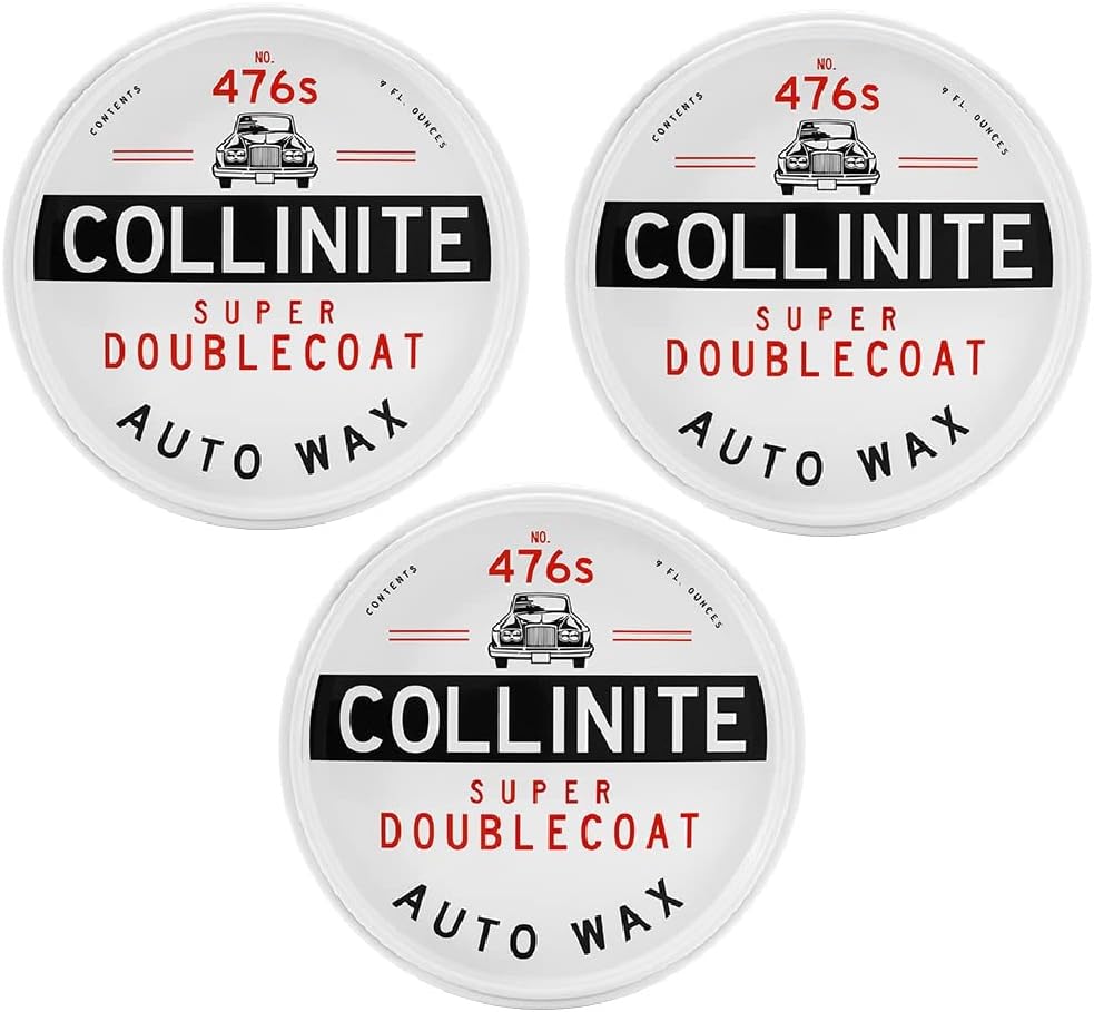 Collinite 476 Super Doublecoat Paste Wax - High Gloss Shine + Ultra Durable Hydrophobic Beading & Long-Lasting Paint Protection for Cars, Trucks, and Motorcycles (9 fl oz) 3 Pack