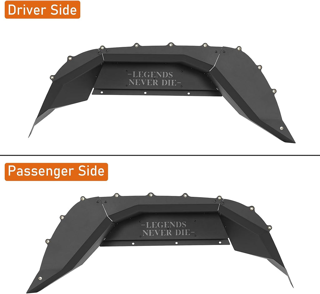 Hooke Road Gladiator JT Aluminum Rear Inner Fender Liners for 2020-2026 Jeep Gladiator JT 2/4 Doors, Legend Mud Guards Wheel Well Fenders - 2PCS