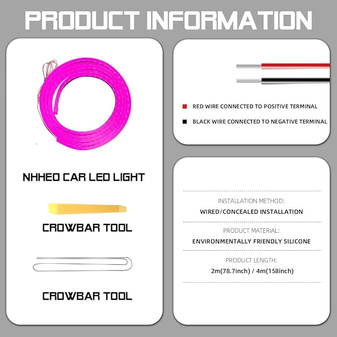 Car LED Strip Light For Trunk, 158Inch IP67 Silicone Waterproof Neon Light - Image 8