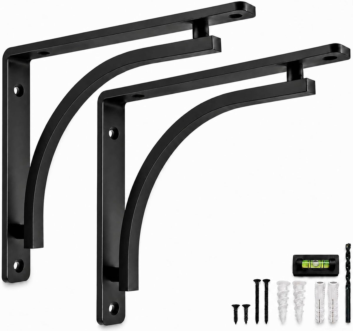 classic black heavy duty shelf brackets 12 inch, main product view