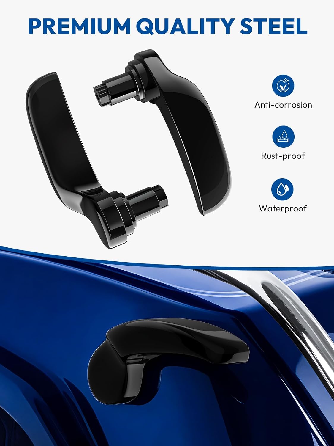 Saddlebag Latches Kit, Saddlebag Lifters Compatible for Harley Touring 2014-2024 Street Glide Electra Glide Road King with Hard Saddle Bag Latch Handle for Motorcycle, Black