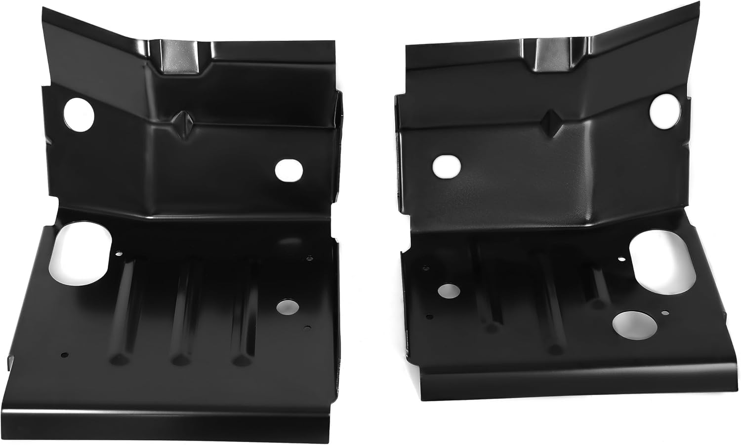 ALMULOO Cab Mount Floor Pan Support Compatible with 1980-1998 Ford F100 F150 F250 F350 Super Duty Pickup Truck Bronco Steel 2PCS (Left & Right Side)