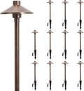 Gardencoin Solid Brass Low Voltage Pathway Lights, 12V AC/DC Heavy Duty LED