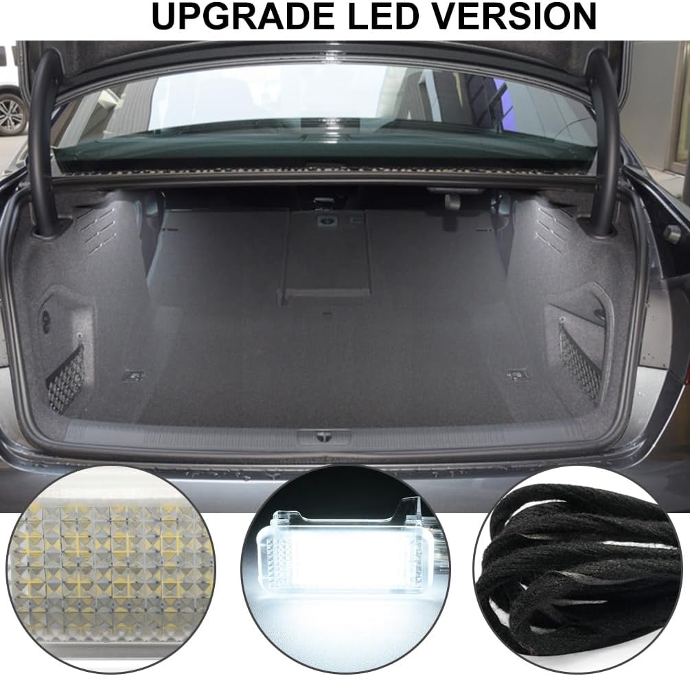 1/PCS Led Trunk Luggage Compartment Light for 2016-2024 Au-di A4 S4 B9 Sedan Backup Boot Interior Compartment Lamps Glove Box Lights Replace OEM 8J0947409 8W0971832 8W0972575