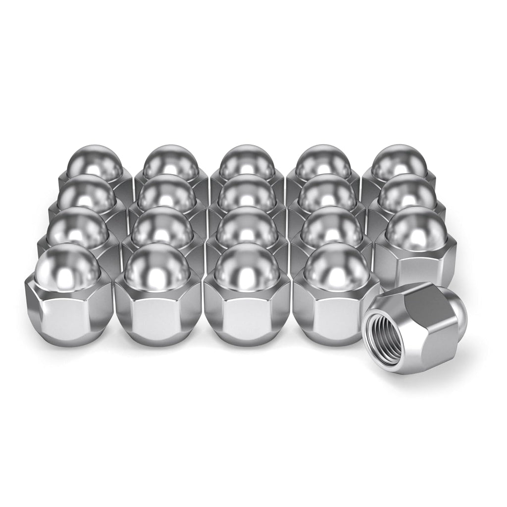 White Knight M12x1.25 Factory Style Lug Nuts for Select Subaru Ascent, BRZ, Crosstrek, Forester, Impreza, Legacy, Outback, WRX. Chrome Dome Top Acorn – WN07606-20AM (20 Pack)