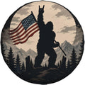 Patriotic Bigfoot Spare Tire Cover for RV Camper SUV Truck, Waterproof Polyester Tire Wheel Cover, Universal Fit Outdoor Spare Wheel Protector with 15in
