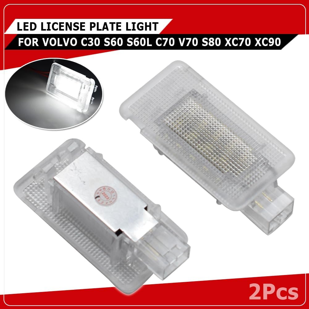 AJHLJ® 2Pcs Canbus Led Luggage Compartment Trunk Boot Light Courtesy Footwell Interior Lamp For Volvo C30 S60 S60L C70 V70 S80 XC70 XC90
