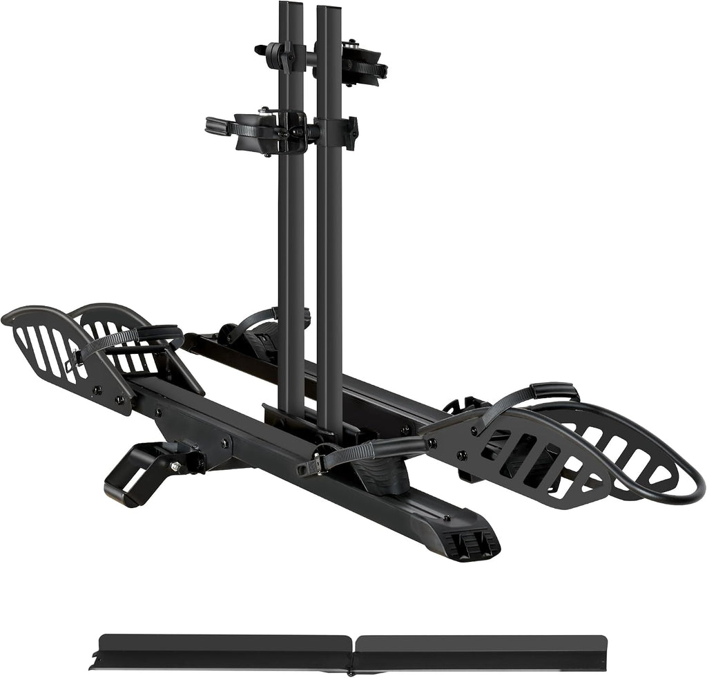 E-Bike Rack with Ramp, Hitch 2 Bike Rack, 200 lbs Capacity Electric Bike Carrier