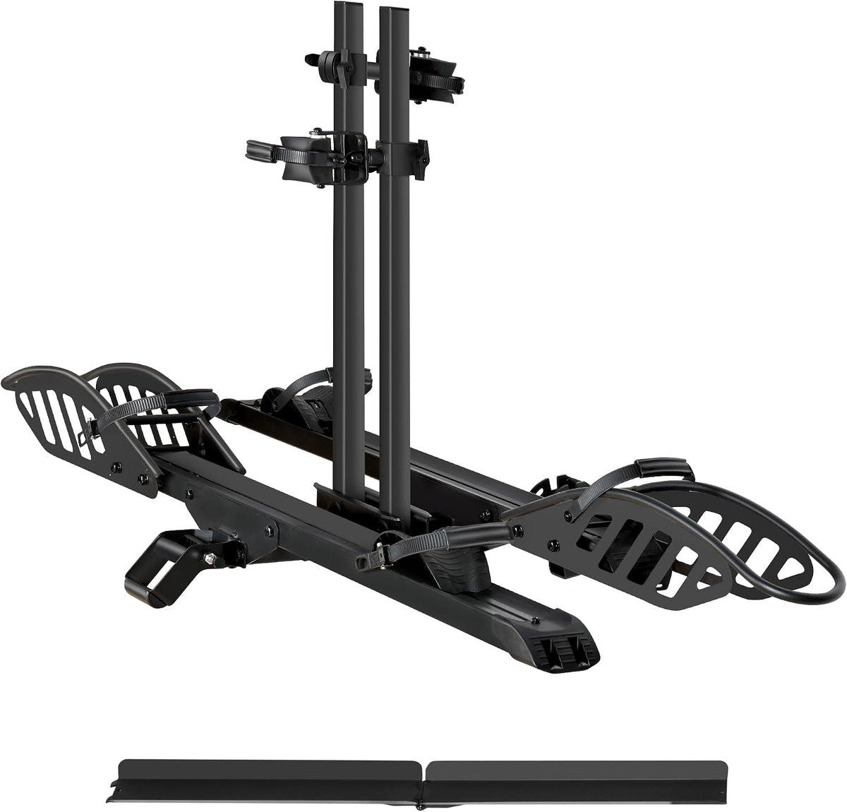 E-Bike Rack with Ramp, Hitch 2 Bike Rack, 200 lbs Capacity Electric Bike Carrier