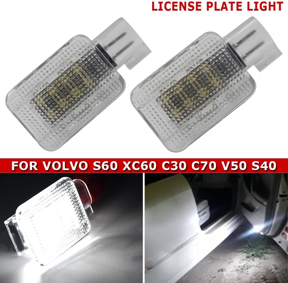 1 Pair White Led Footwell Glove Box Compartment Lamps For Volvo S60 V60 XC60 C30 C70 V50 S40 30722729 2459993 1286346