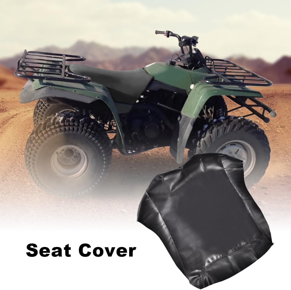 G-PLUS Leather Seat Cover, Motorcycle Seatcover Seat Protector Replacement Fit 1987-2001 Yamaha Big Bear 350 Black