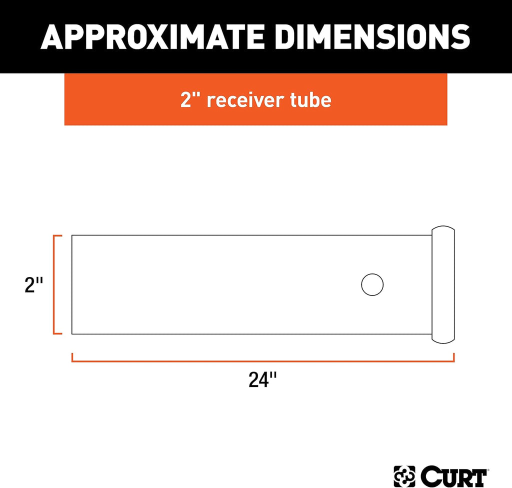Curt Manufacturing 49240 24 in Receiver Tube 2 in X 2 in Raw Finish