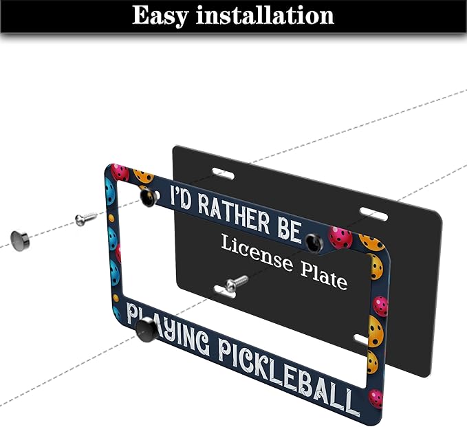 Front License Plate Bracket Multicolor License Plate Frames I'd Rather Be - Image 7
