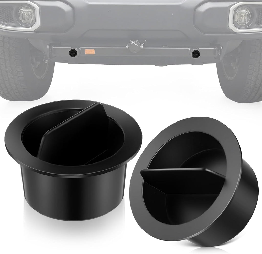 Baseplate Attachment Tab Receiver Cap Plug Replacement, Compatible with Blue Ox Removable Tab Baseplates, Black Plastic Protective Dust Cover for Tow Bar Receivers (2)