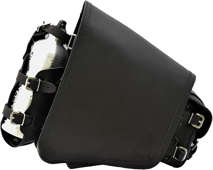 Outsider, motorcycle leather saddle bag by DEEMEED