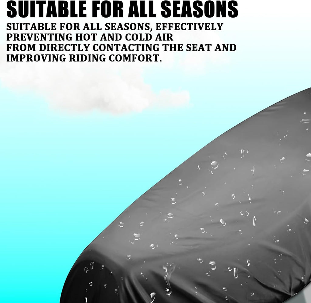Universal Motorcycle Seat Cover, Waterproof Sunproof Wear-Resistant Oxford Cloth Saddle Protector, All-Season Dustproof Anti-Slip Seat Cushion Replacement Cover for Scooters Mopeds Bikes (Black)