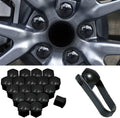 20 Pcs Plastic Wheel Lug Nut Covers for Audi Q5/SQ5 2018-2023 2024, Hex Bolt Caps Protective Decorative Trim Durable Styling Head Protector,Bla-ck-17mm