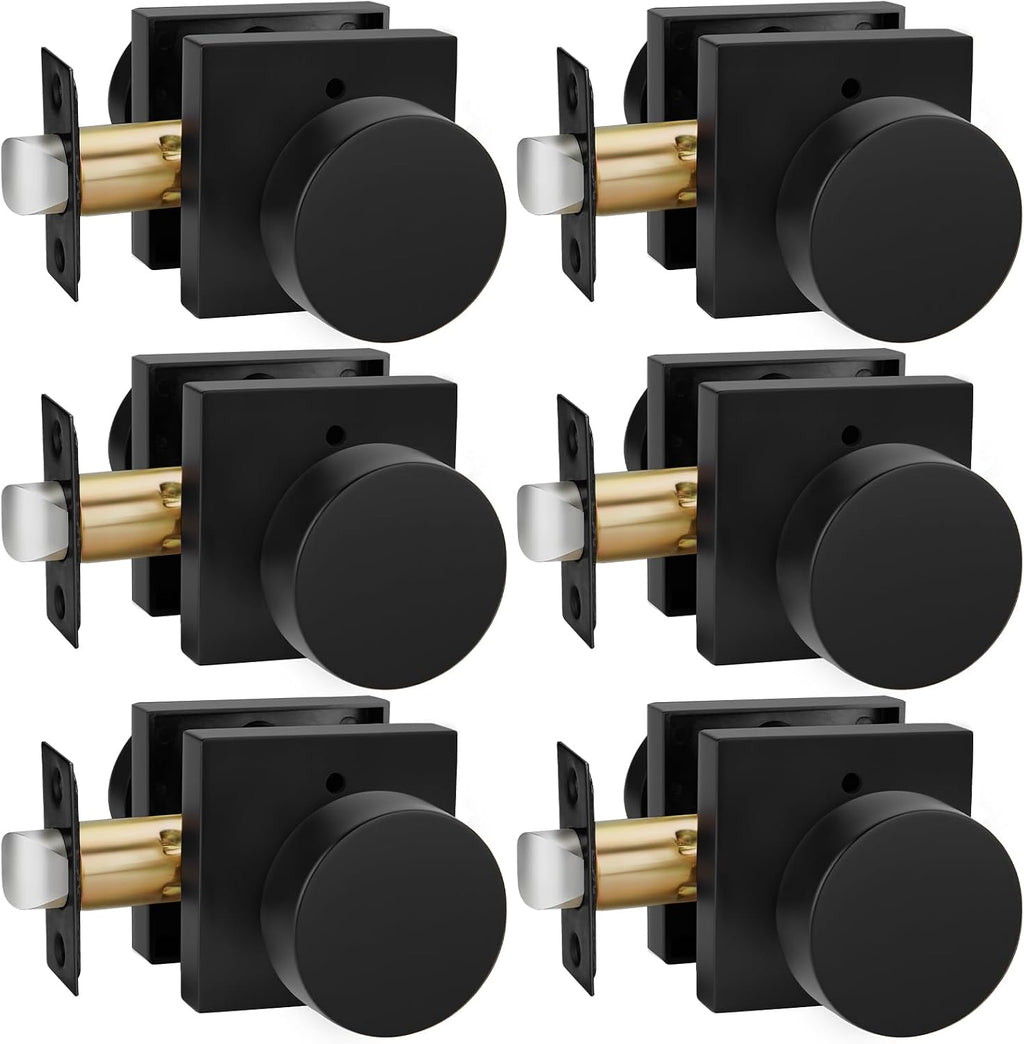 goldenwarm matte black door knobs interior, privacy door, main product view