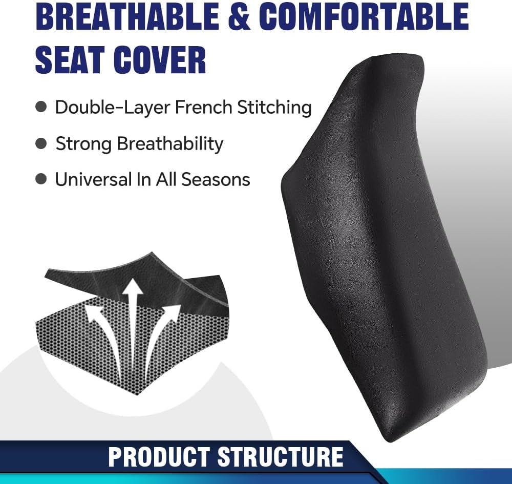PIT66 Replacement ATV Seat Cover Fit Honda FourTrax 300 1988-2000 | Weather-Resistant Black Replacement Seat Cover with Durable Leather Construction Construction Fit FourTrax 300 1988-2000
