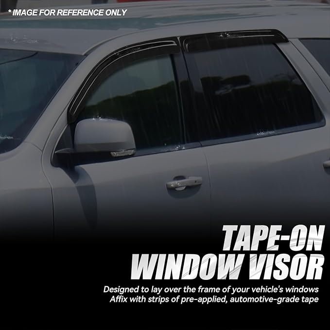 Auto Dynasty 4Pcs Carbon Fiber Pattern Window Visors Compatible - Image 3
