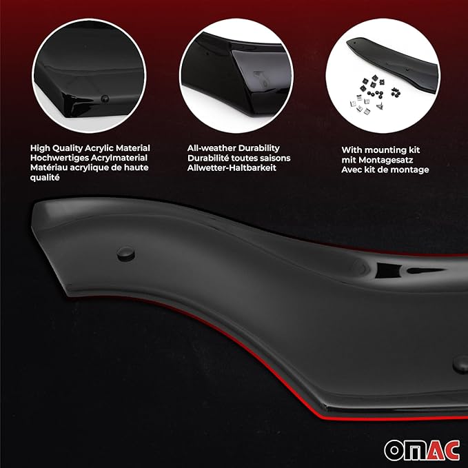 OMAC Front Bug Shield Hood Deflector Guard fits Hyundai Tucson 2010-2015 Smoke - Image 5