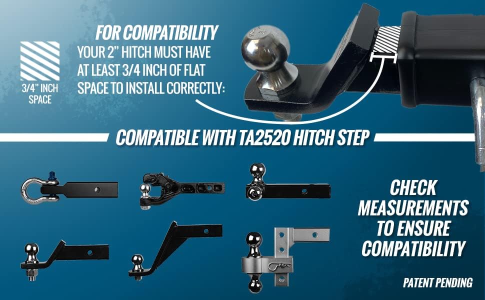 TEMCo Universal 2" Trailer Hitch Step - Keep Your Trailer Hitch Installed