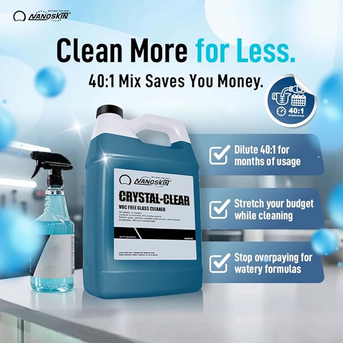Nanoskin CRYSTAL-CLEAR VOC-Free Glass Cleaner 1 Gallon - Image 4