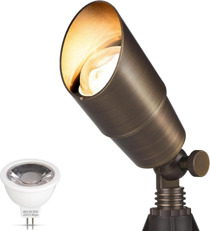 Gardencoin Solid Brass Outdoor Landscape Spotlight, 12V Low Voltage LED Spot