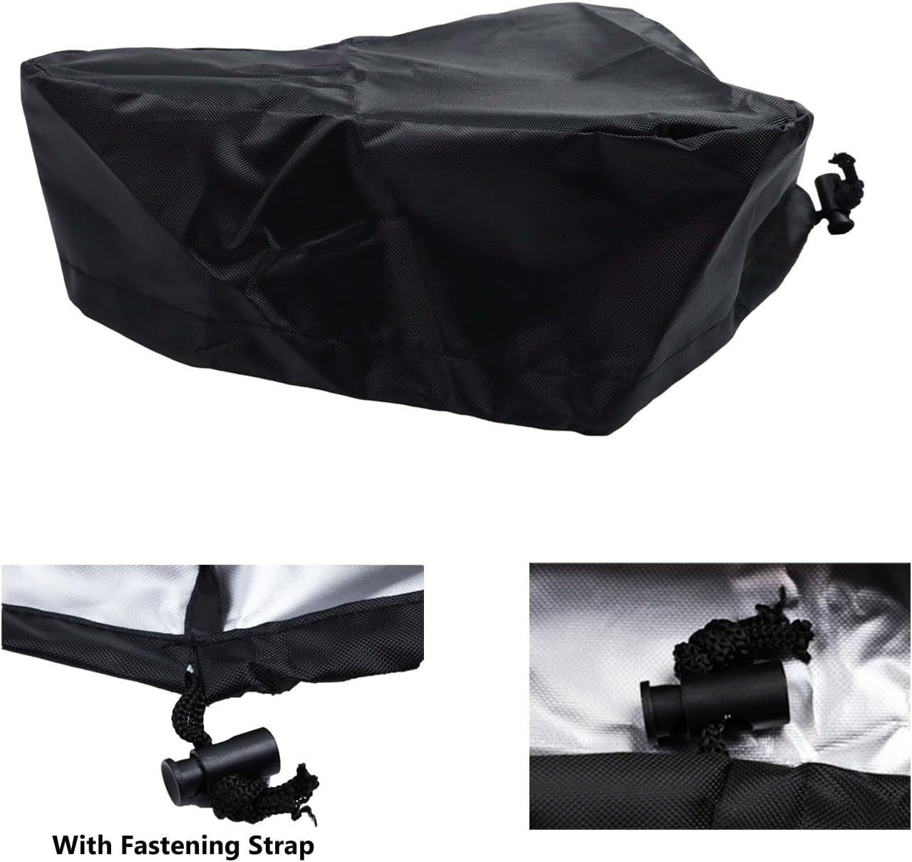 420D Polyester Waterproof Seat Cover for Bike Ebike, 9.45 x 10.63 Inch, Sunlight & Rain Resistant, Black Bicycle Seat Cushion for Mountain & Road Bikes, Dustproof Rain Cover with Drawstring