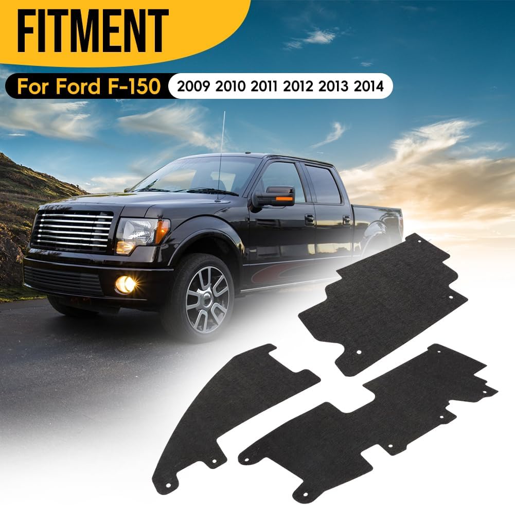 3PCS Trucks Grille Air Deflector Kit for 2009-2014 Ford F150 Raptor Radiator Support Accessory with Fasteners Replacement FO1218114 FO1218119