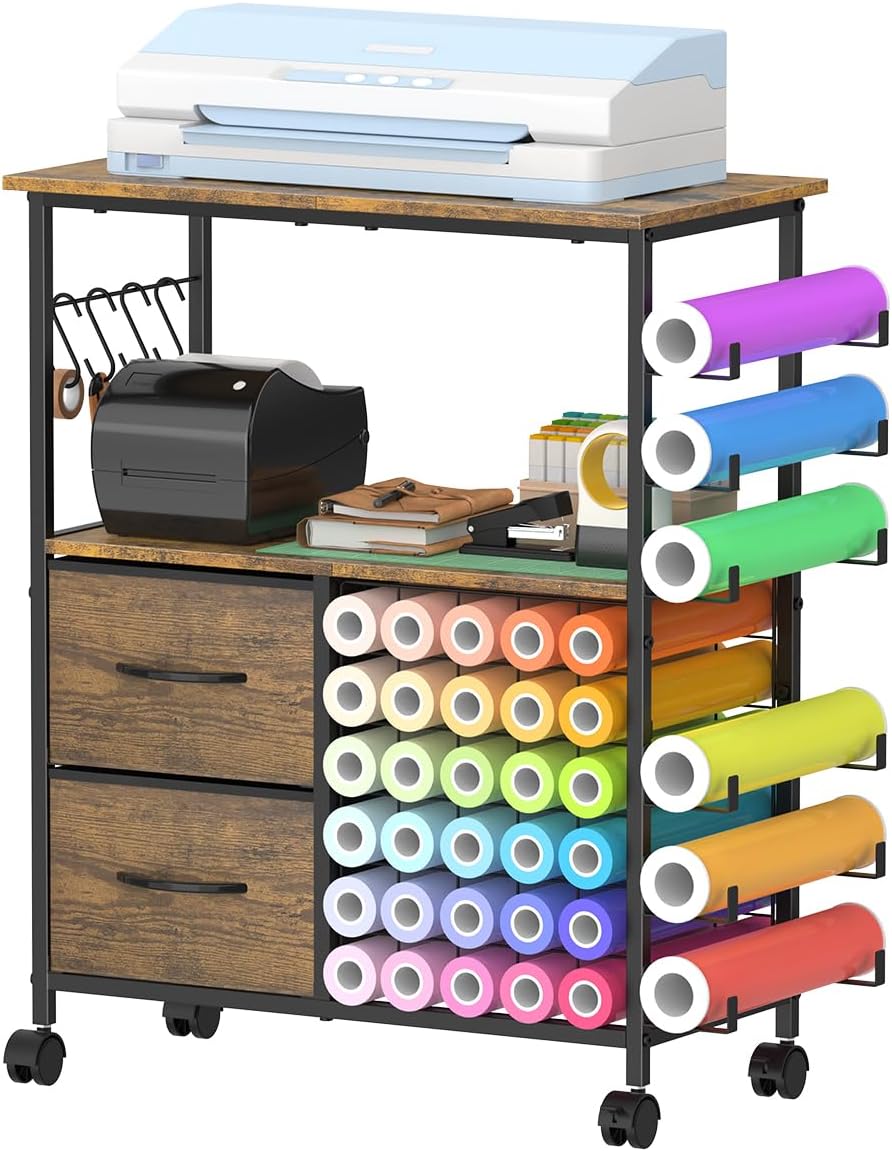 storage cart compatible with cricut machines, 30 vinyl, main product view
