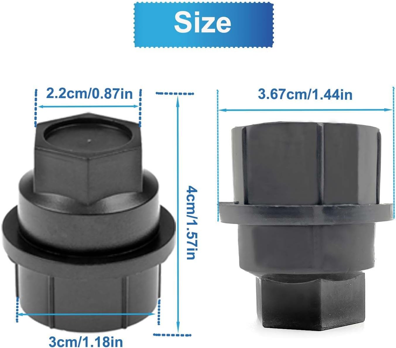 24 PCS Wheel Lug Nut Covers Compatible with Chevrolet GMC 1500 2500 Full Size Truck Thread M27-2.0, Lug Nut Cap Covers Replace 15646250, Black