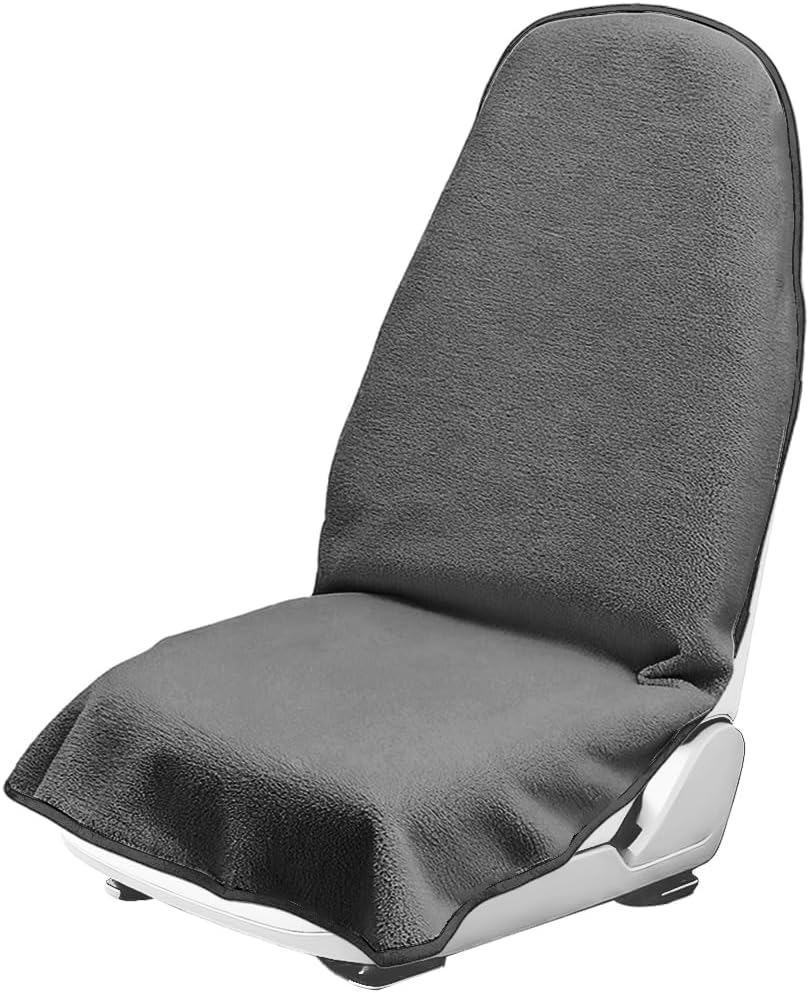 Waterproof Car Towel Seat Cover, Non-Slip Soft Vehicle Sweat Towel Protector, Machine Washable Automotive Front Seat Sweating Cover Accessories, Universal for SUV Trucks (Gray)