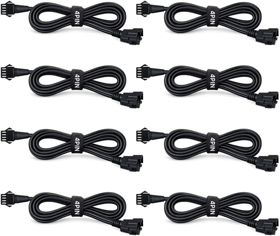 Hovano 8 PCS 60 inch/150cm 4 Pin RGB LED Multi-Color Accent Light Extension Cable Wire Cord Set for LED Motorcycle ATV Car Light Multi-Color Neon Strip Trucks Rock Lights (60 inches Cable)
